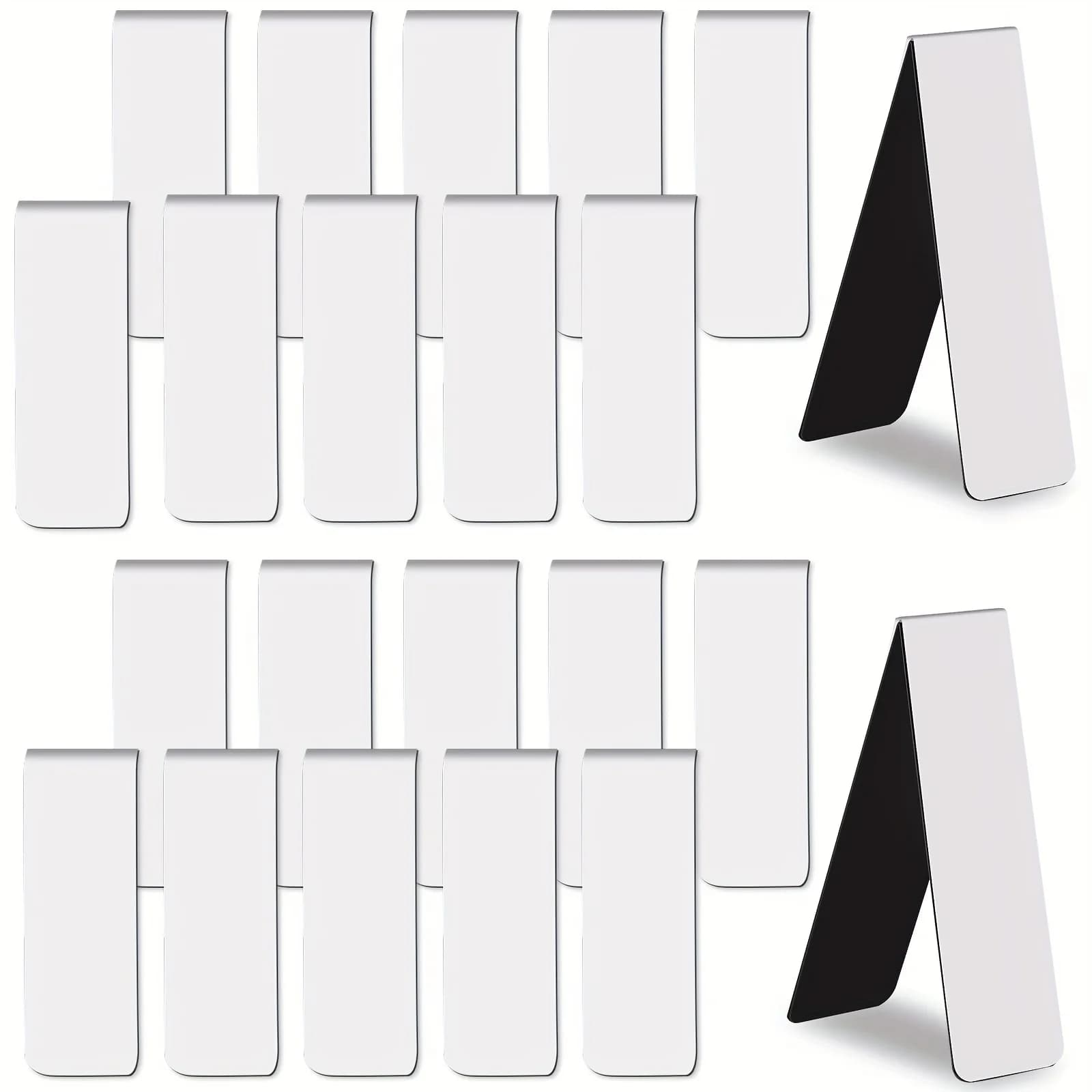 15/30 Pcs Sublimation Magnetic Bookmarks Blank Clips Magnetic Clips Handmade Page Markers For School Home, Office Reading Gifts
