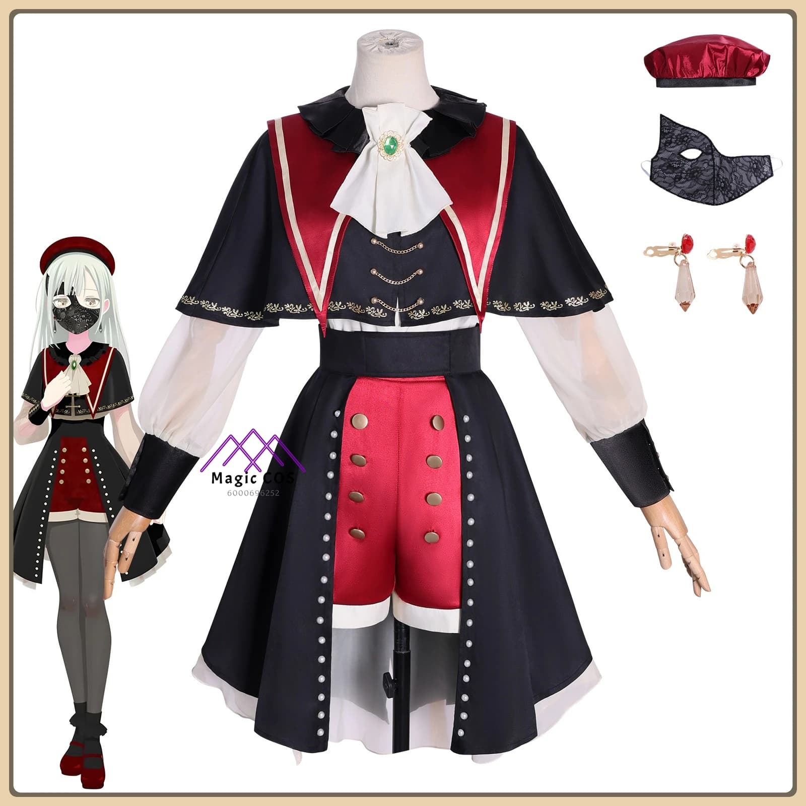 BanG Sogno! AveMujica Mutsuki Wakaba Costume Cosplay Abito con motivo scozzese Set completo Abiti anime per donna Abito da festa di Halloween