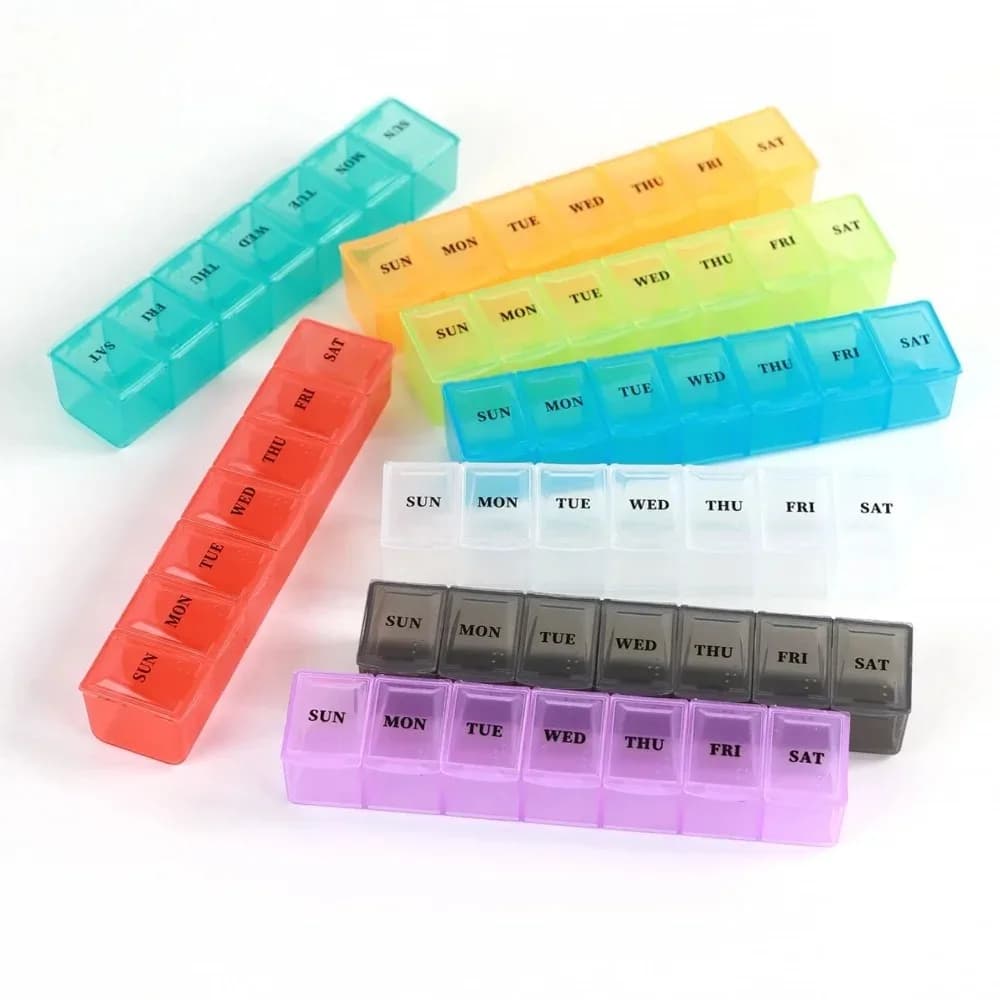 Nuovo Contenitore Portatile Premium Settimanale a 7 Scomparti per Pillole, Vitamine, Medicinali e Oli di Pesce - Organizzatore per 1 Dose al Giorno