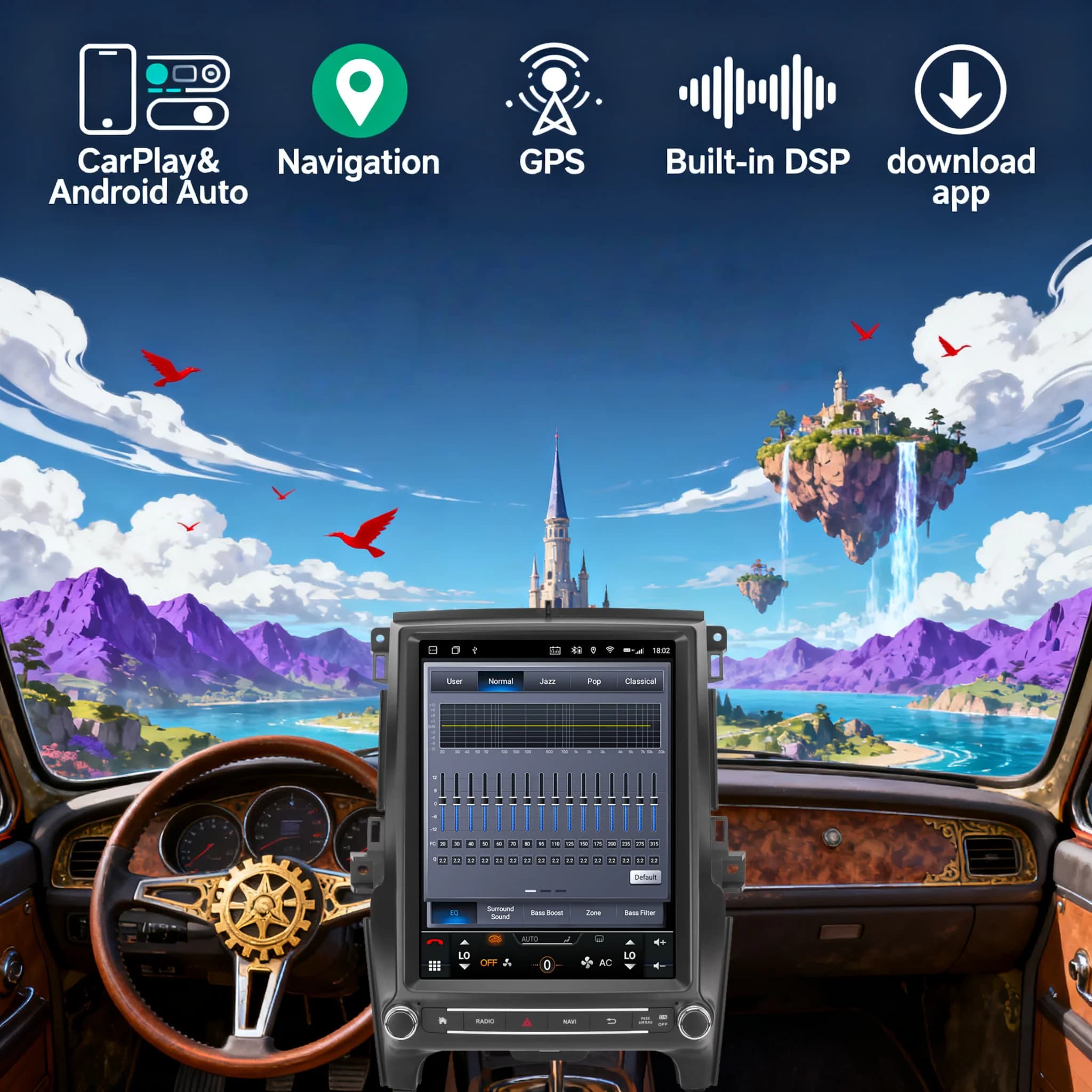 12.1inch Android14 Wireless Carplay Car radio For Ford Everest Ranger 2016-2021 Multimedia Player Stereo Auto GPS Navigation