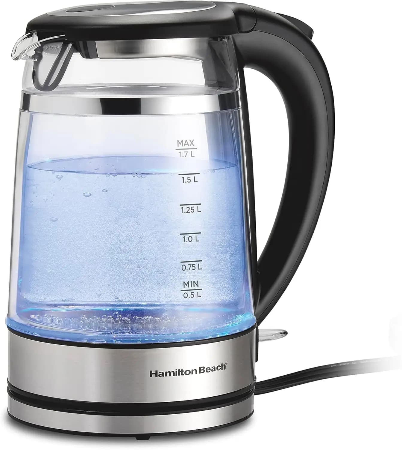 1.7L Glass Electric Kettle with Automatic Switching, Temperature LED Indicator, Quick boiling for Tea and Coffee