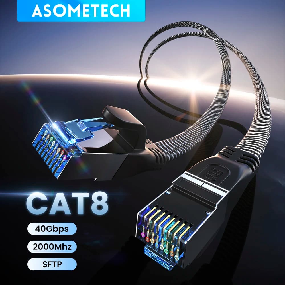 Cavo Ethernet CAT 8 40 Gbps Gaming ad alta velocità 2000 MHz SSTP Cat 8 Cavo Ethernet Rete RJ45 per PC Modem Router Laptop PS 5/4