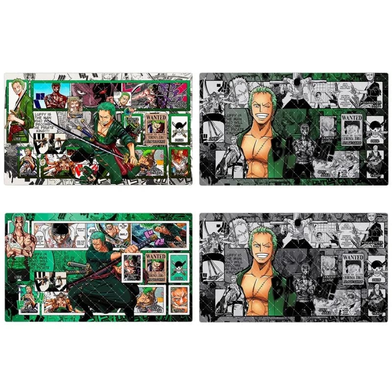 4models One Piece OPCG 600x350mm Roronoa Zoro Trading Card Playmat 2mmStitched Edge Single Rubber Board Game Card Mat Toy Gift