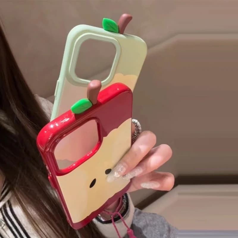3D Apple Core Phone Case For iphone 17 16 15 14 13 Pro Max Korean Style Anti Drop Anti Scratch Phone Case