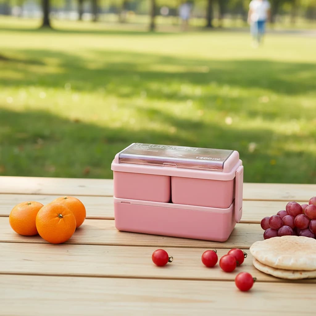 Contenitore per il pranzo in plastica a doppio strato, adatto al microonde, sigillato e isolato, per studenti e impiegati