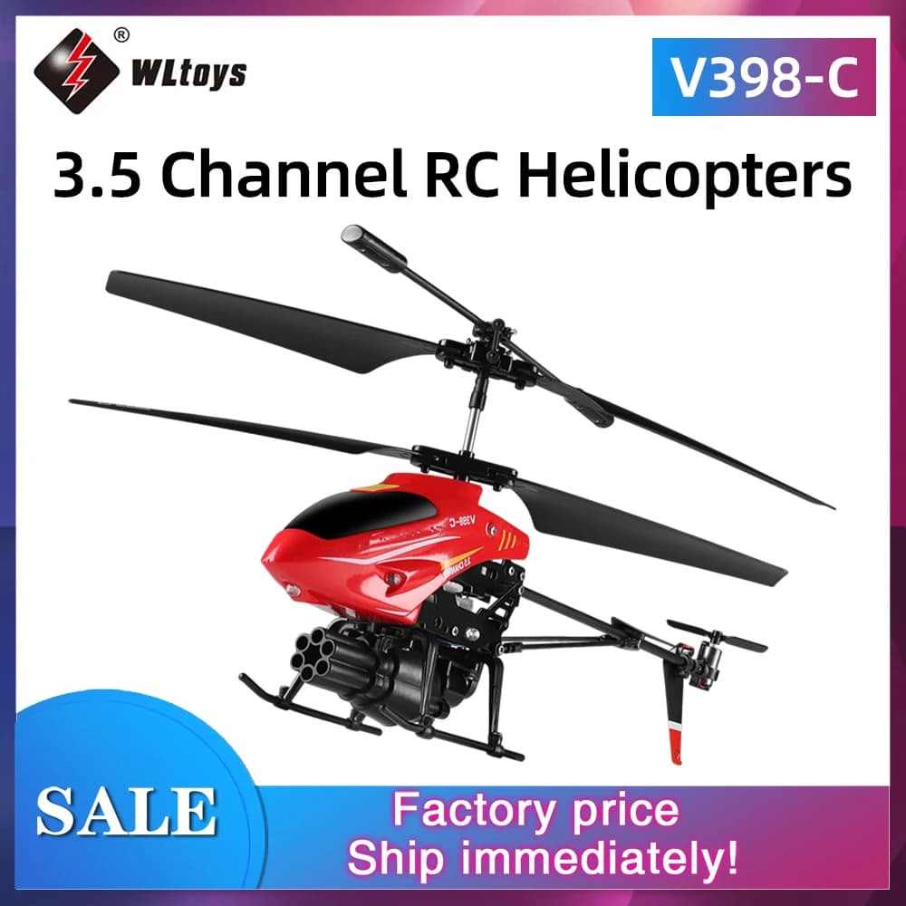 Wltoys RC Elicottero V398-C Aereo di lancio 2.4GHZ Aereo di altitudine con pressione giroscopica a 6 assi