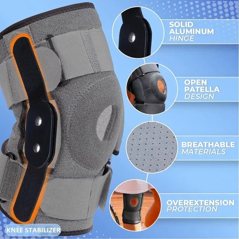 1 Pezzo Ginocchiera Protettiva con Doppi Stabilizzatori Laterali in Metallo, Supporto per Ginocchio, Sollievo dal Dolore per Lesioni al Menisco (ACL, MCL), Artrite e Tendini