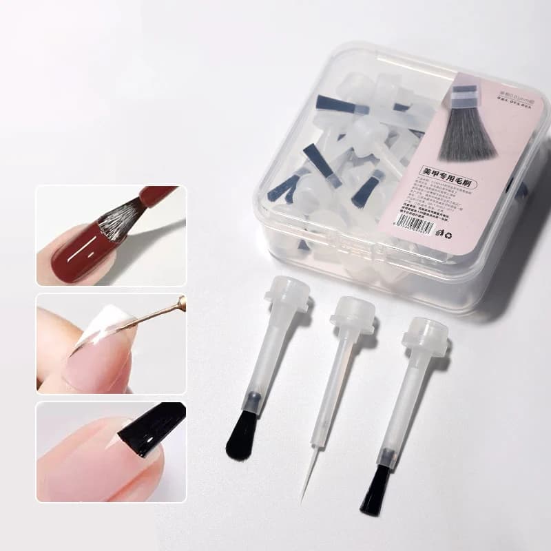Spare brushes for nail polish gel, spare brushes for nail polish gel for professional use in salon or home, manicure tools.