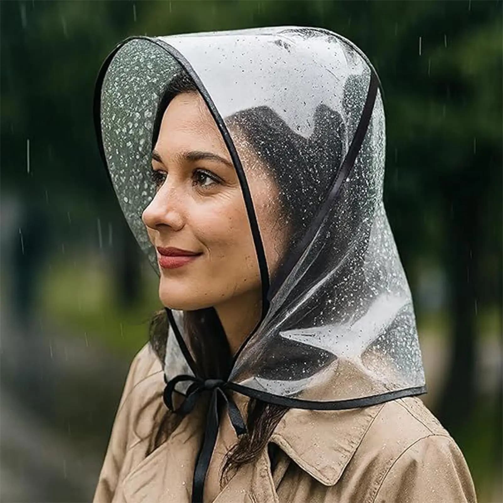 waterproof rain hat with Wide Brim Women Transparent Rain Hats Reusable PE Ladies Rain Caps for Women Lady Outdoor