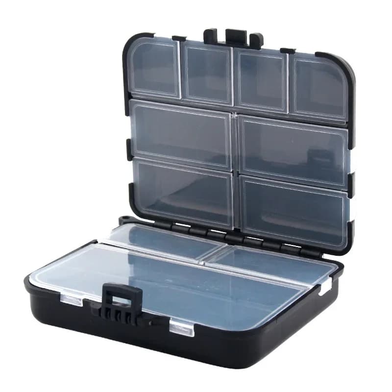 Storage boxes for fishing gear, Portable Organizer with double-sided bait hook, Mini fishing box for baits Utility