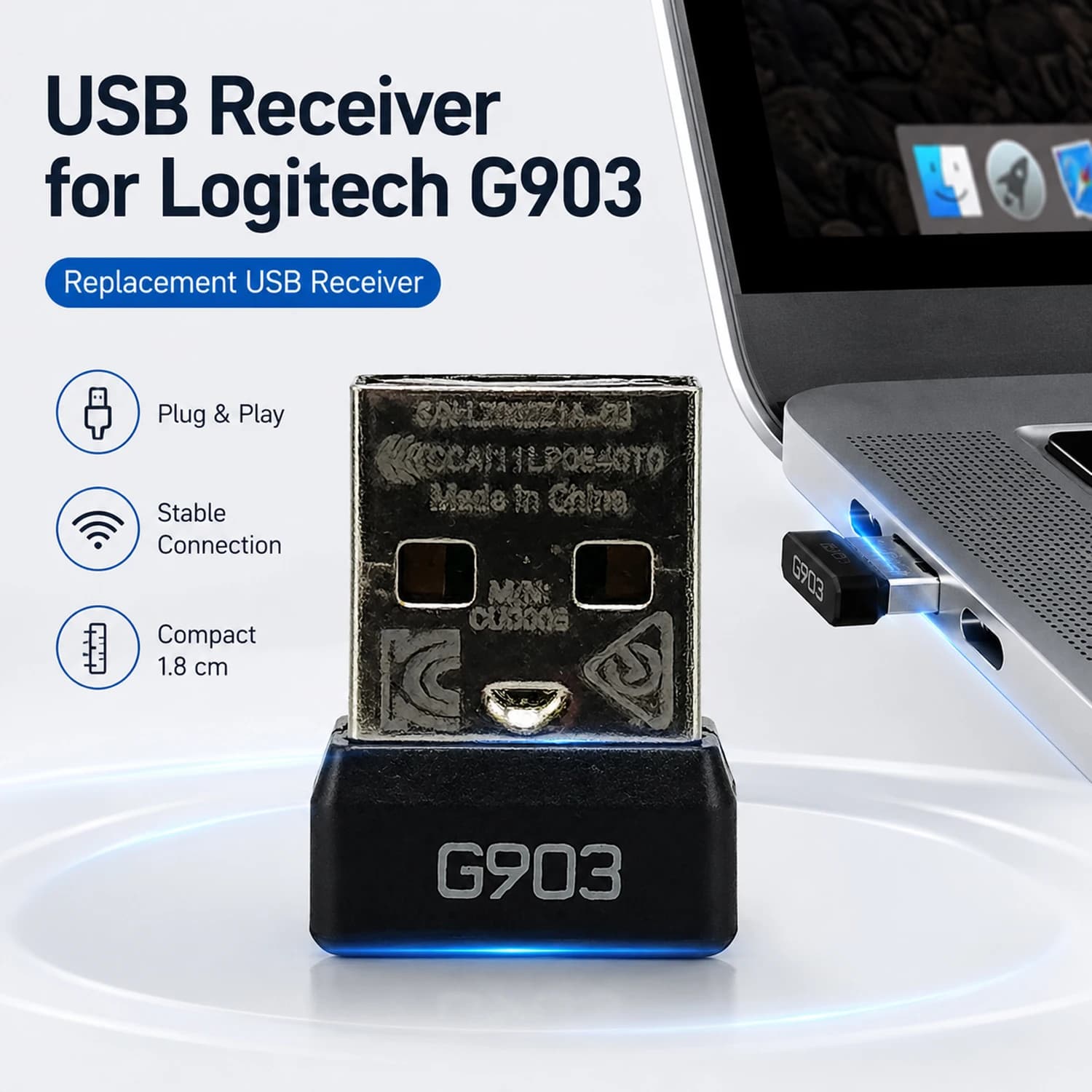 For Logitech G903 Mouse Receiver - USB Dongle Plug Adapter , Wireless Gaming Mouse Replacement Accessories , Brand New