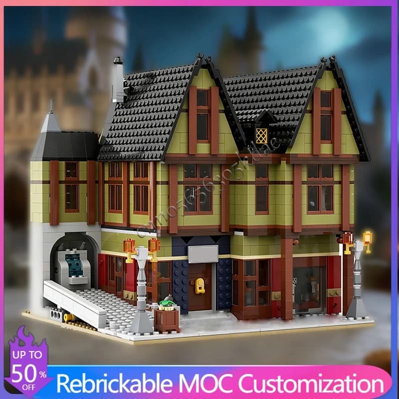 1659 PCS Medieval Antique dealer's half timbered house MOC Customize Modular Building Block Technology DIY Toy Birthday Gift