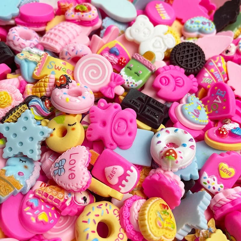 20 pezzi di ciondoli di frutta in resina per torta di cartoni animati con retro piatto, set carino per artigianato fai da te, creazione di gioielli, unghie, serie Kawaii, accessori, decorazioni
