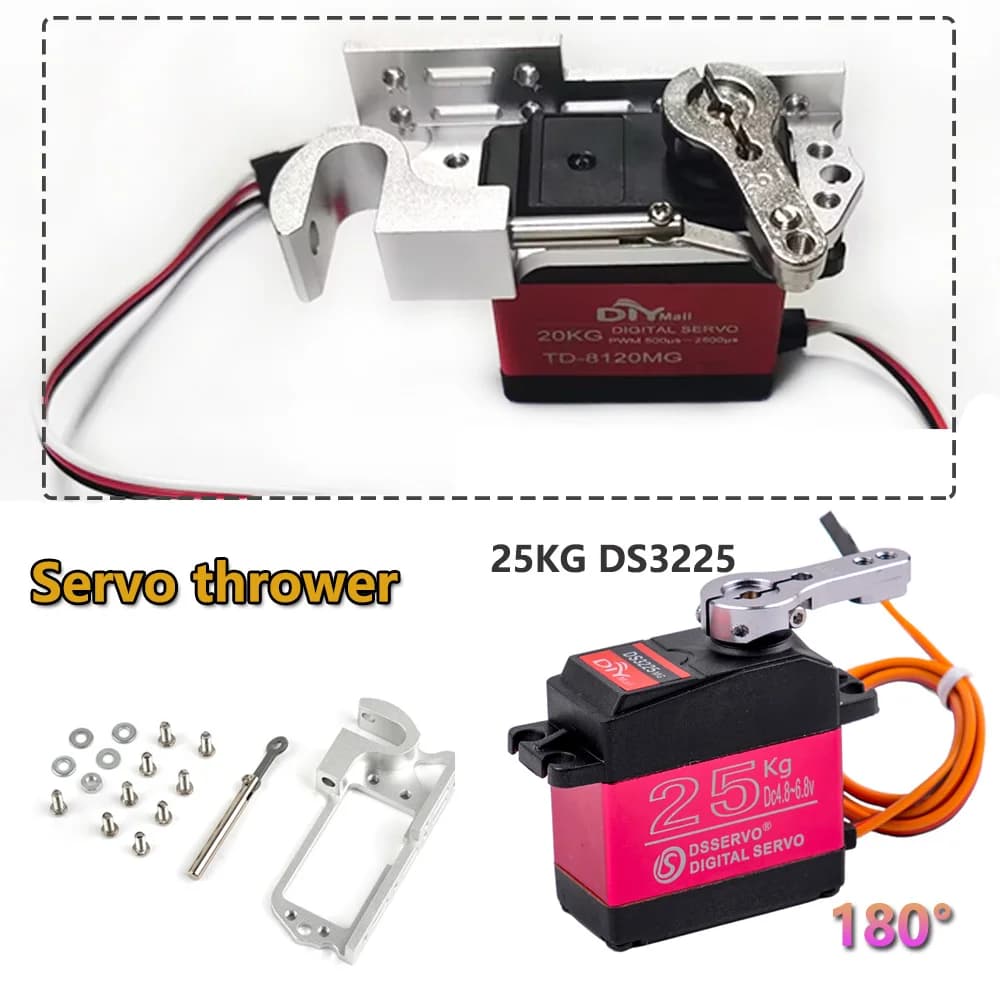 Servo Digitale in Metallo Compatibile 25KG DS3225 180 Gradi con Ingranaggi Metallici, Funzioni di Potenza, Pezzi Fai-da-te per Auto RC e Robot