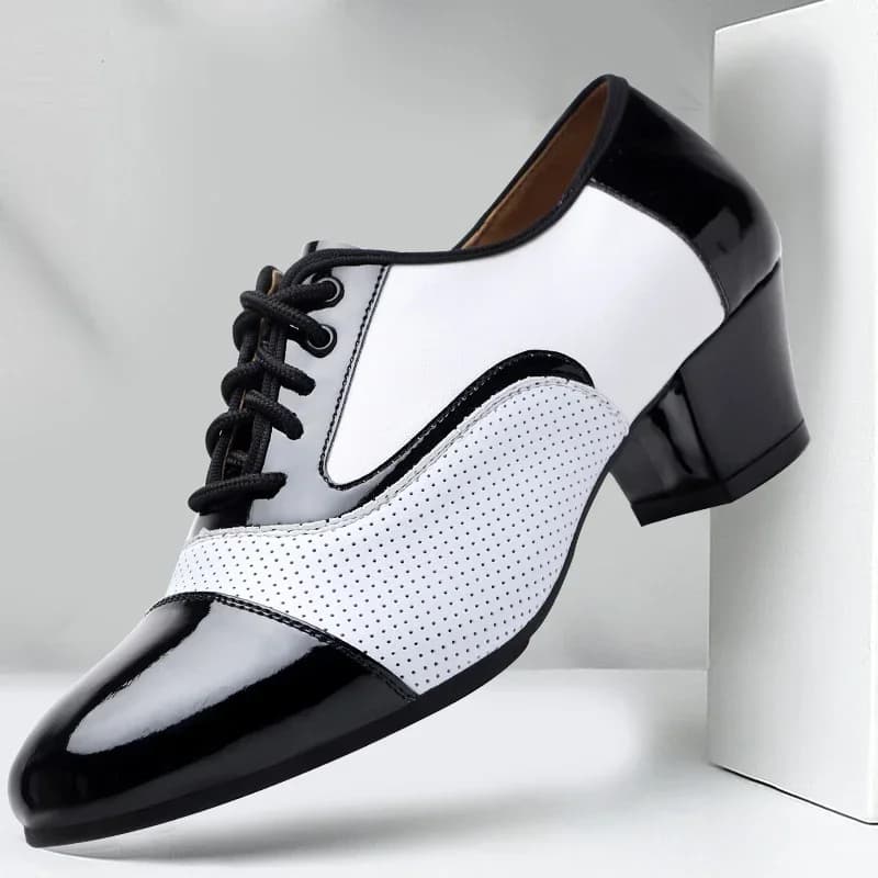 Scarpe da ballo moderne per uomo Pelle morbida da performance Traspirante Ballo latino sociale Abito formale quadrato Scarpe da ballo jazz Sneakers