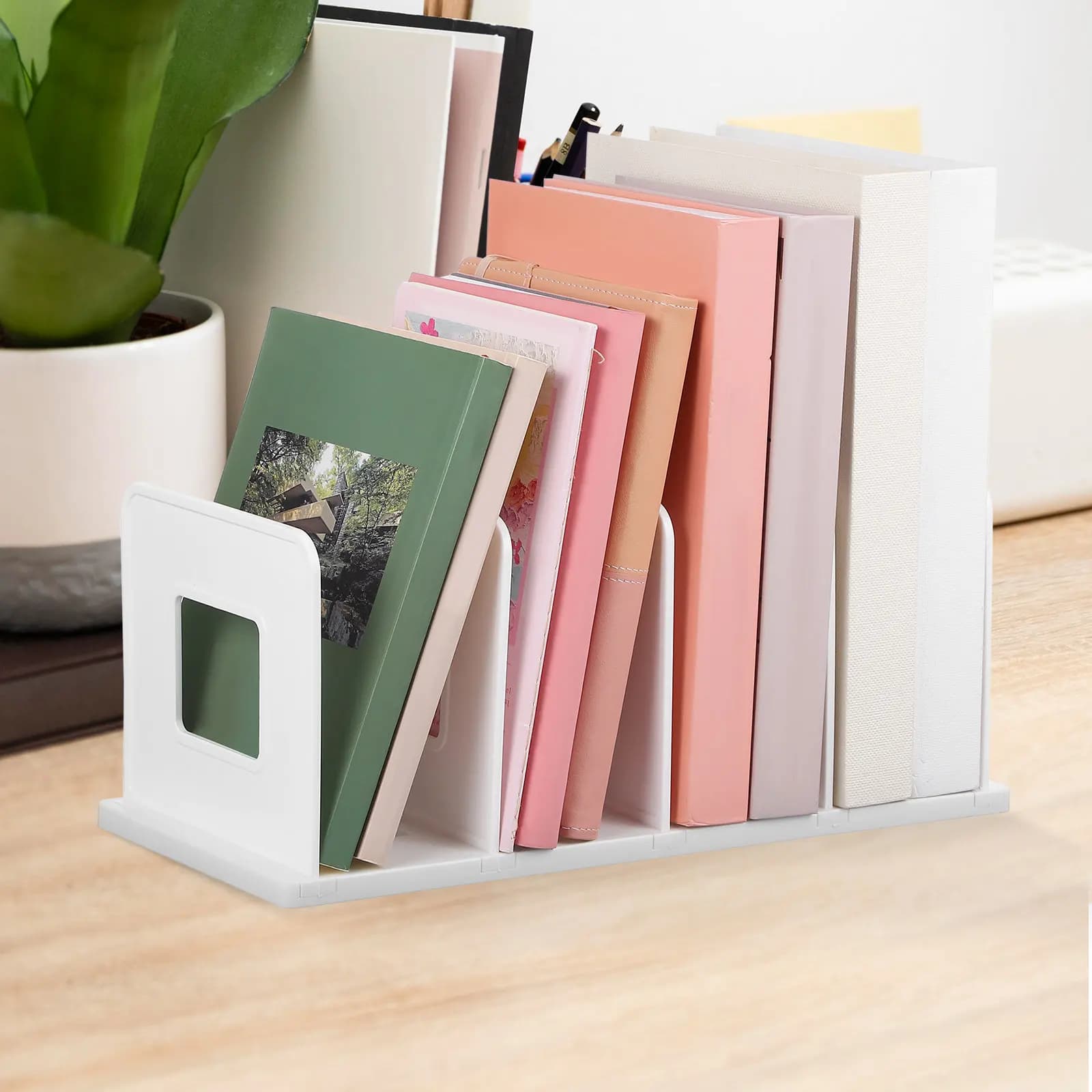 Vertical File Holder Large Capacity Desktop File Organizer Binder Rack Desk Folder Organizer Office Organization