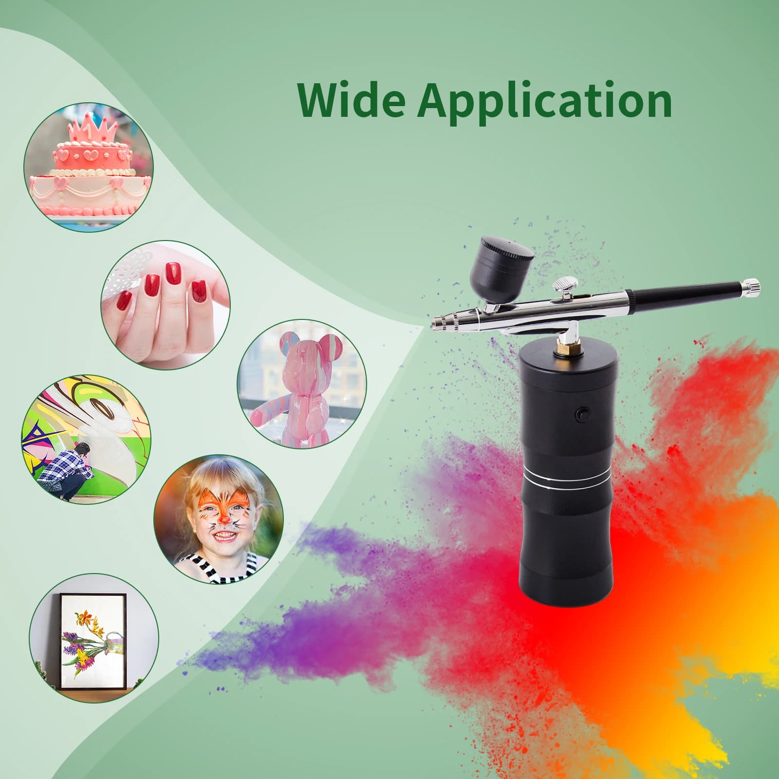 Wireless aerograph kit with 03 mm Ugello compressor Rechargeable spray gun with 10 cc cup for painting cake models for nail art