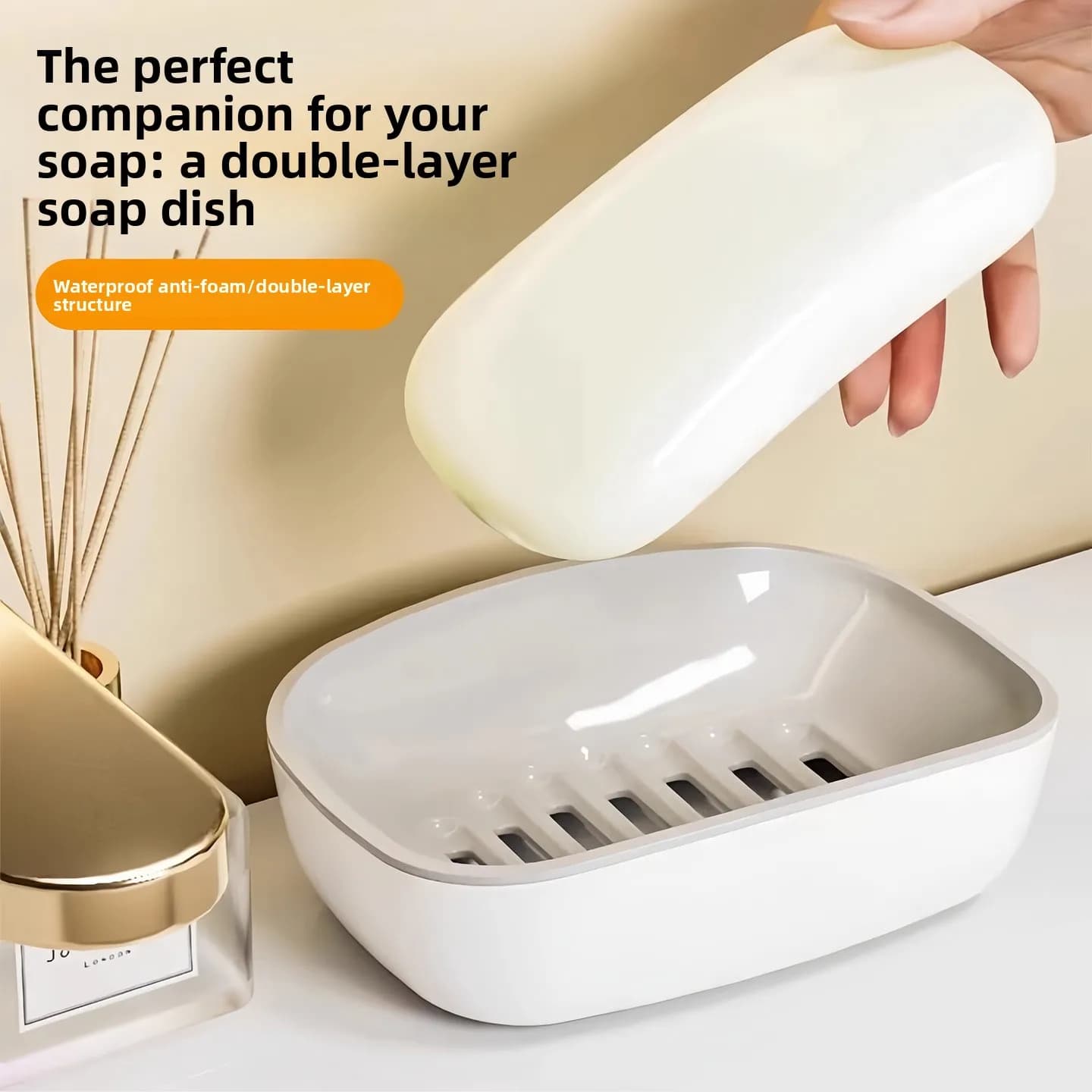 Portasapone di lusso, portasapone da bagno con scarico, portasapone a doppio strato con scarico, grande porta sapone, portasapone per lavanderia