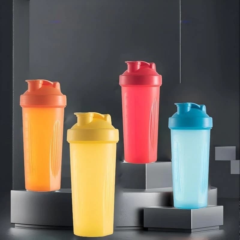 600ml Shaker Bottle with Scale Mark Protein Powder Milkshake Mixing Cup Portable Sports Water Mug for Gym Workout Outdoor