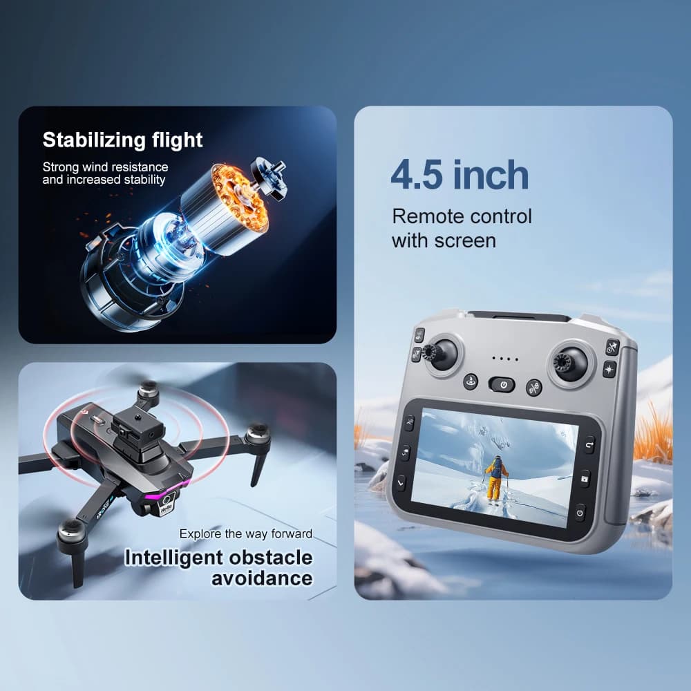 Drone Professionale F208 con Telecamera Aerea ad Alta Definizione, Aeromobile Telecomandato a Quattro Assi, Elicottero con Telecamera HD