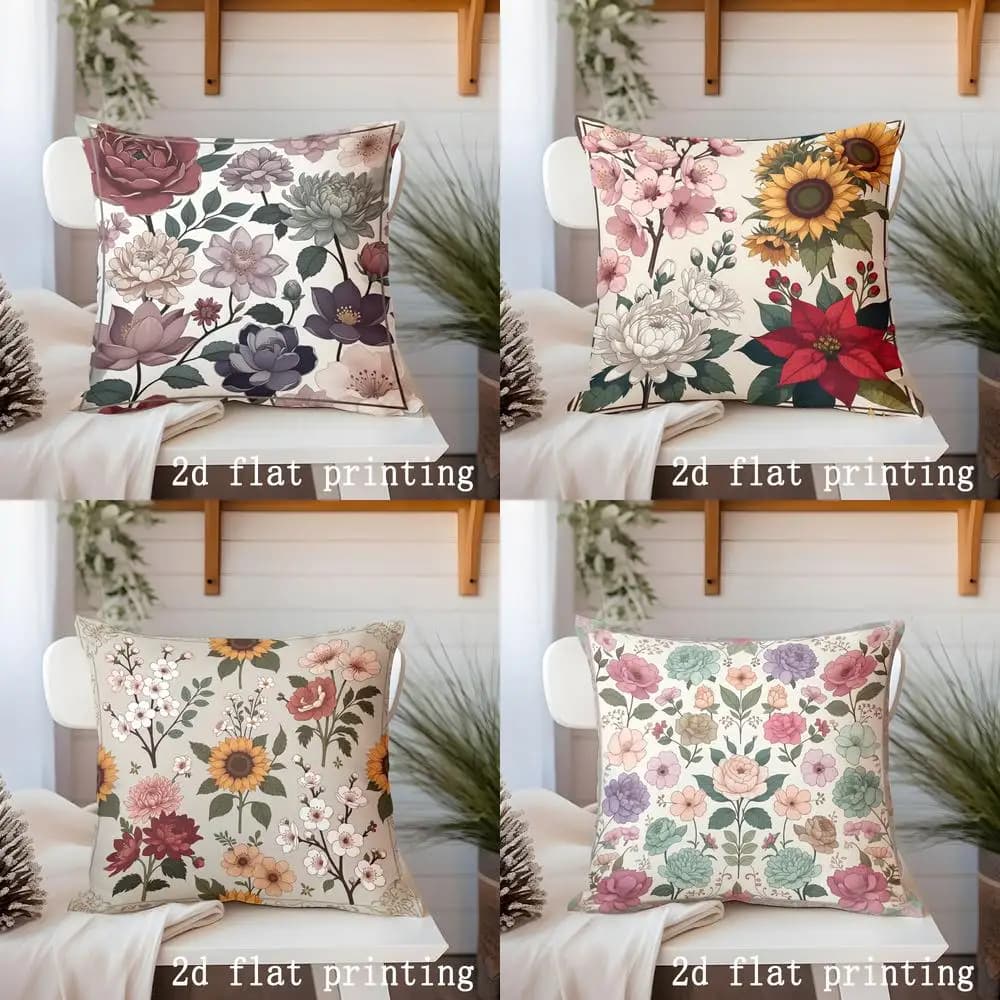 Floral Patterns for Romantic Furniture, Decorative Cover Suitable for Sofa, Bedroom, Car