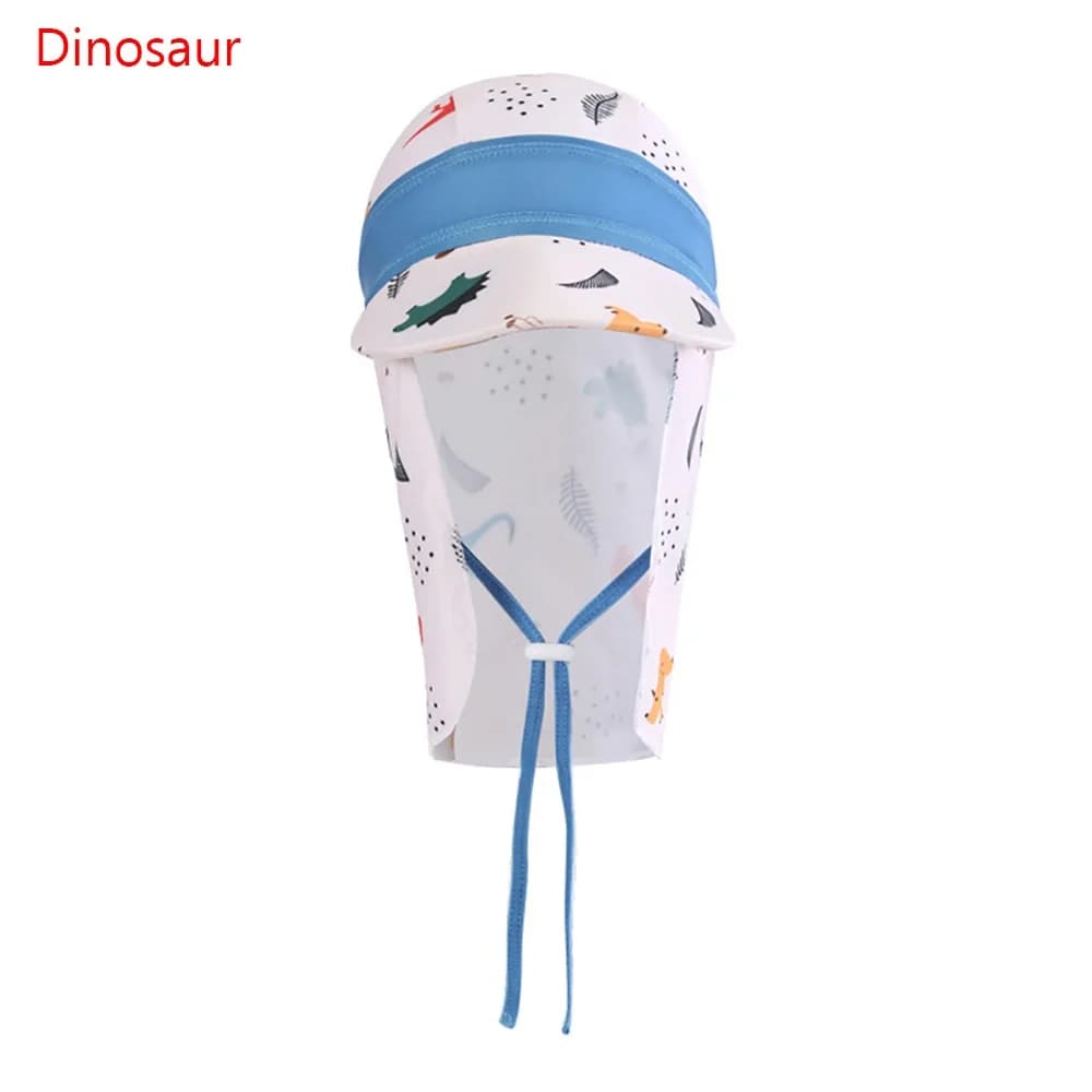Cappello da Nuoto per Bambini Antivento con Protezione per il Collo, Traspirante, Anti-UV, Regolabile, Stile Bucket per Spiaggia