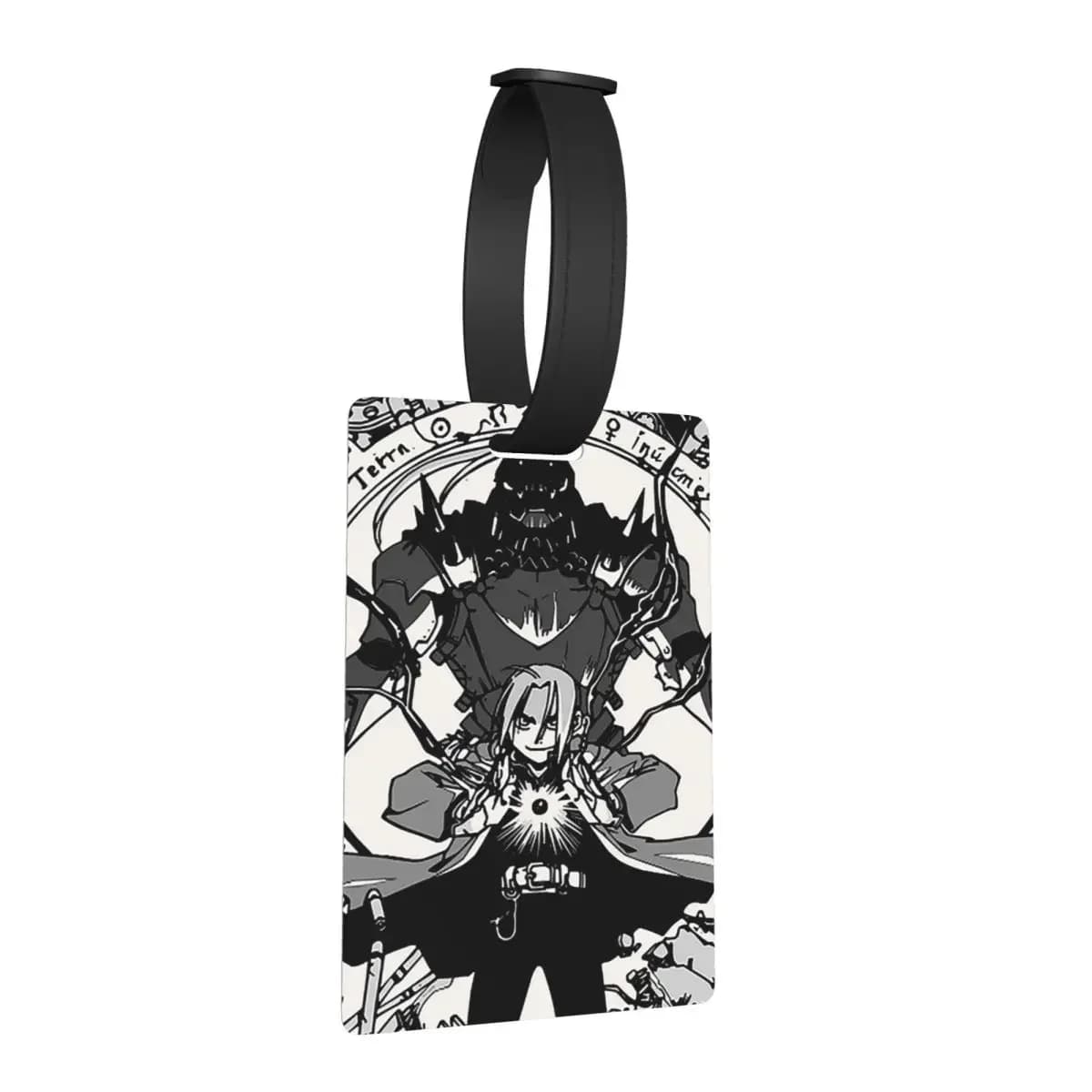 Fullmetal Alchemist Anime Manga 4 Etichette per bagagli Accessori per valigie Etichetta per imbarco per bagagli portatile Porta etichette ID Nome Indirizzo