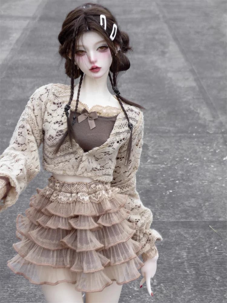 BJD Doll Clothes for Dolls 1/3 1/4 Cardigan Gonna Top Socks Outfit Doll Clothing Accessories
