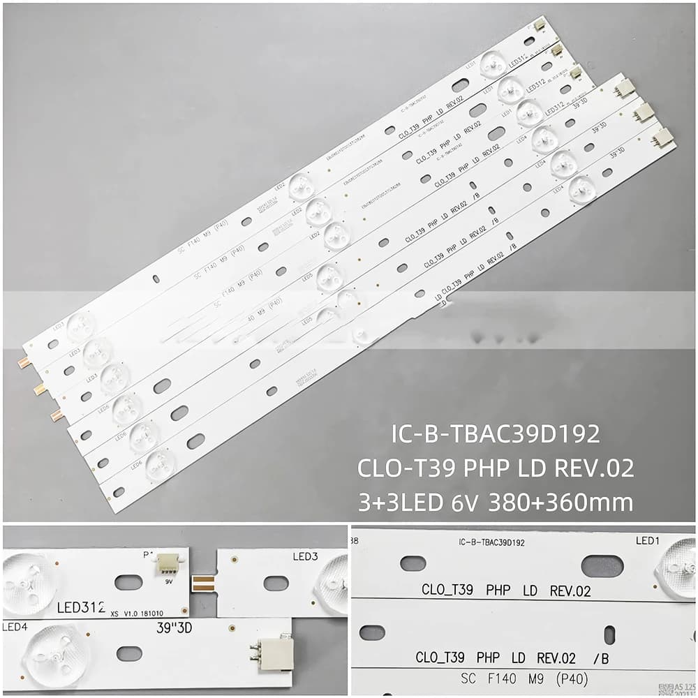 Striscia LED di Retroilluminazione TV 6V per 39PFL3088H/12 39PFL4398T/60 39PFL5708/F7 TPT390J1-HJ1L02 IC-B-TBAC39D192 CLO_T39 PHP LD REV.02