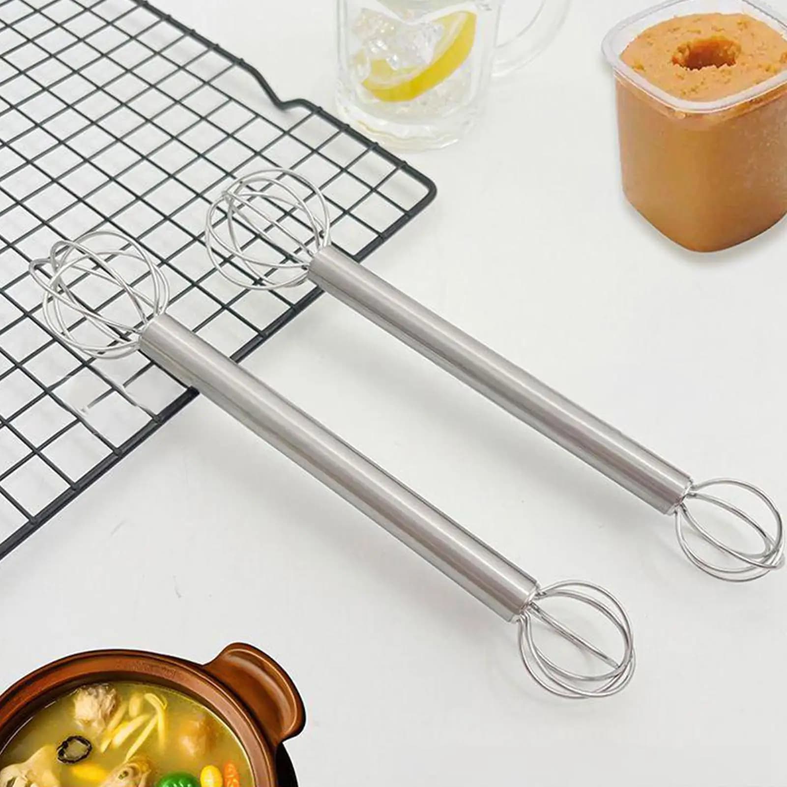 Miso Muddler Frusta per panna portatile Frusta per panna Miscelatore Frullatore ergonomico Strumento di miscelazione giapponese per la cucina domestica Cucina Mescolando