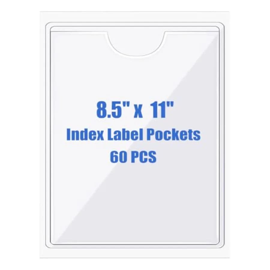 0 tasche autoadesive per carte con apertura superiore, portaetichette in plastica trasparente per appunti, biblioteca e aziende, etichette adesive