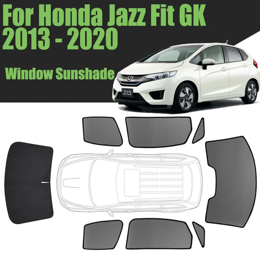 Personalizzato Finestra di Automobile Parasole Per Honda Jazz Fit GK 2013 - 2020 Tenda Magnetica Maglia Parabrezza Anteriore 2015 2016 2017 2018 2019