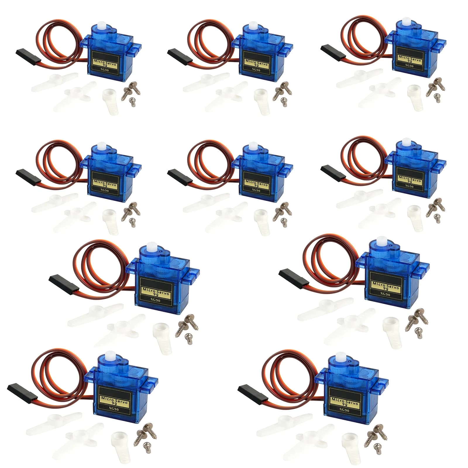 1/2/5/10 pezzi Micro Servomotore SG90 9g 180/270 ° Angolo Controllabile a 360° ° Servomotori con Supporto Rotante per Arduino, Auto RC Fai-da-Te, Giocattoli e Aeroplani