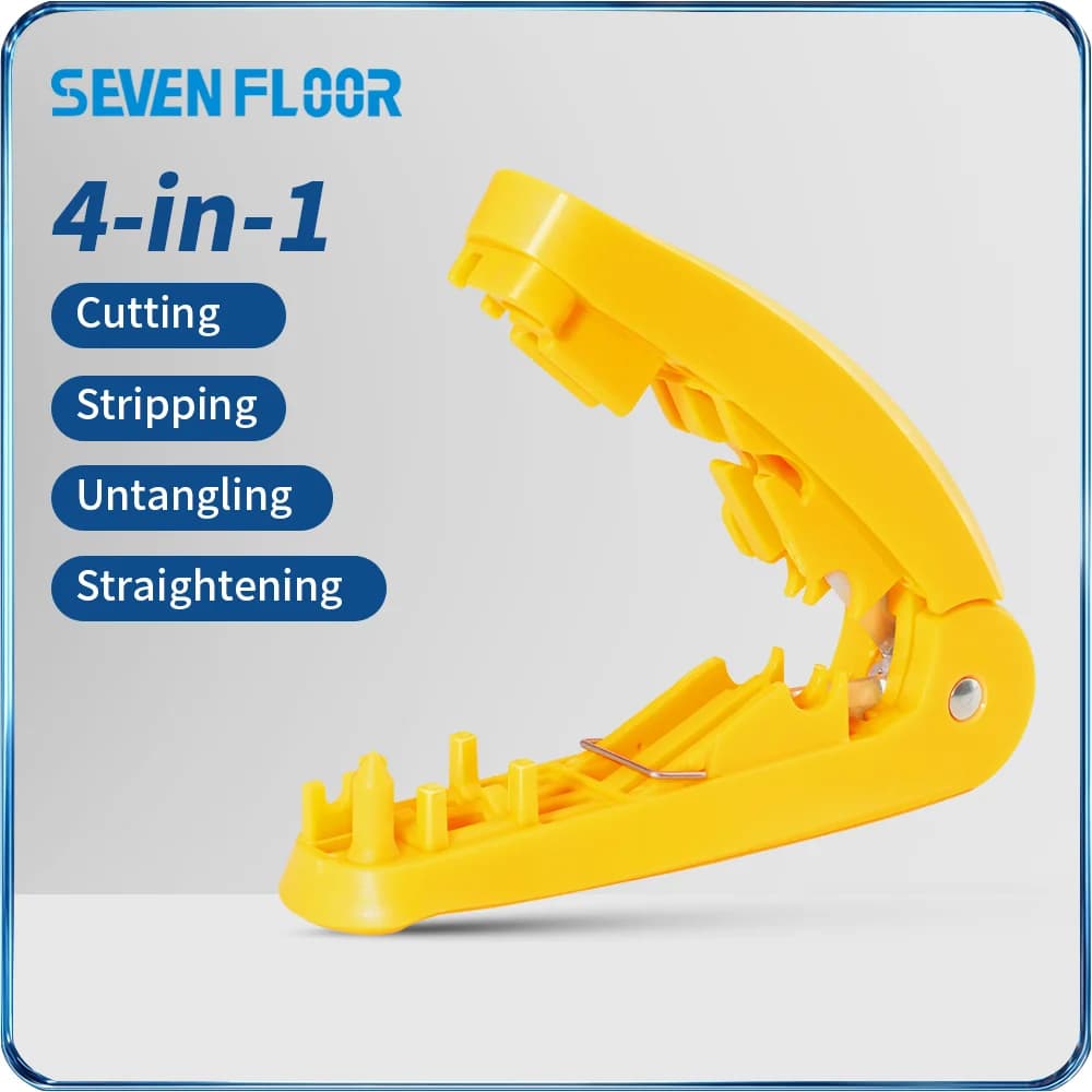 Strumento 4 in 1 per Cavi di Rete RJ45, Spellatura, Taglio, Pettinatura e Raddrizzatura per Cavi Ethernet Cat5e e Cat6