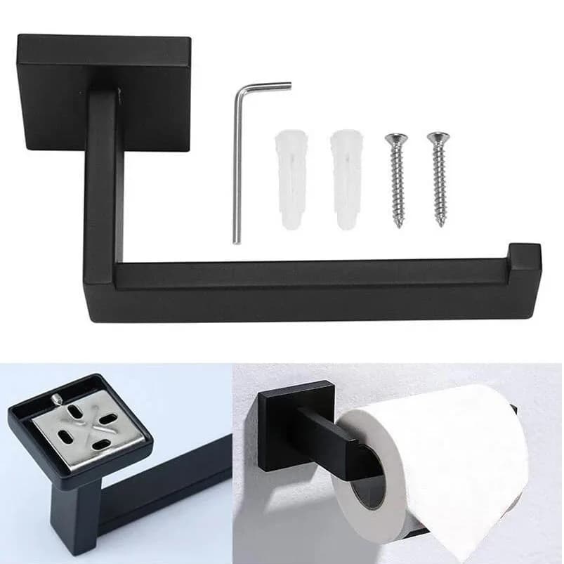 1 set portarotolo di carta igienica per roulotte montaggio a parete portasciugamani bagno quadrato supporto per rack accessori per camper per roulotte