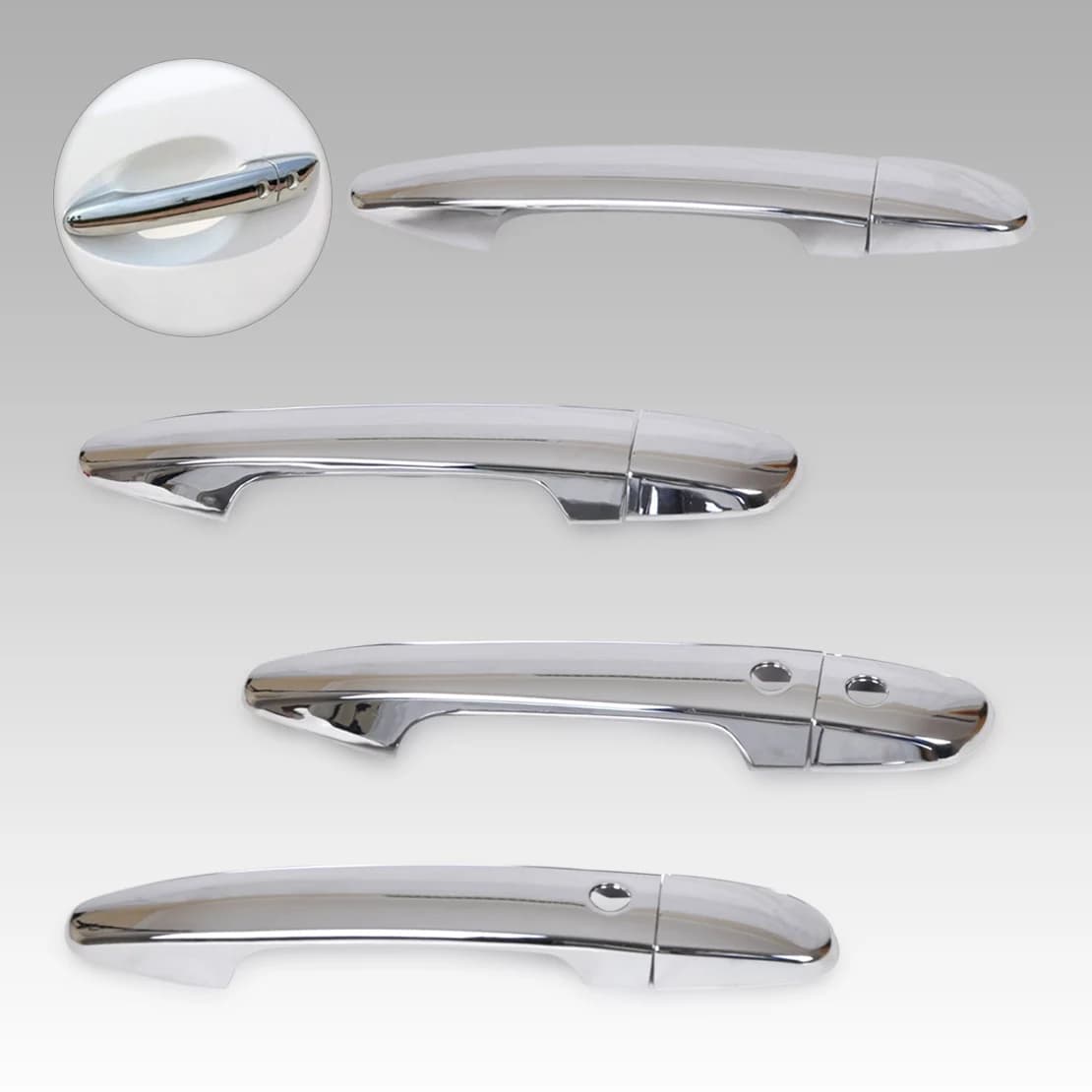 Auto Chrome Maniglia Esterna Della Porta Copertura Trim Smart Keyhole Set di Ingresso Senza Chiave Misura per Mazda 2 3 6 CX3 CX5 CX9 LHD