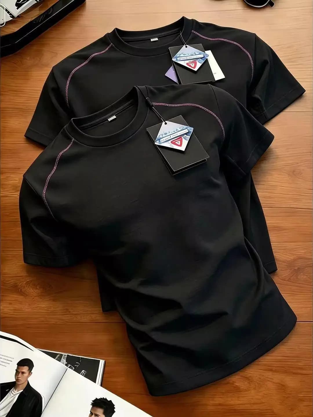 T-shirt sportiva traspirante a mezza manica da uomo, stile americano, ad asciugatura rapida, per fitness e ciclismo, linea Hsu, estiva, sottile