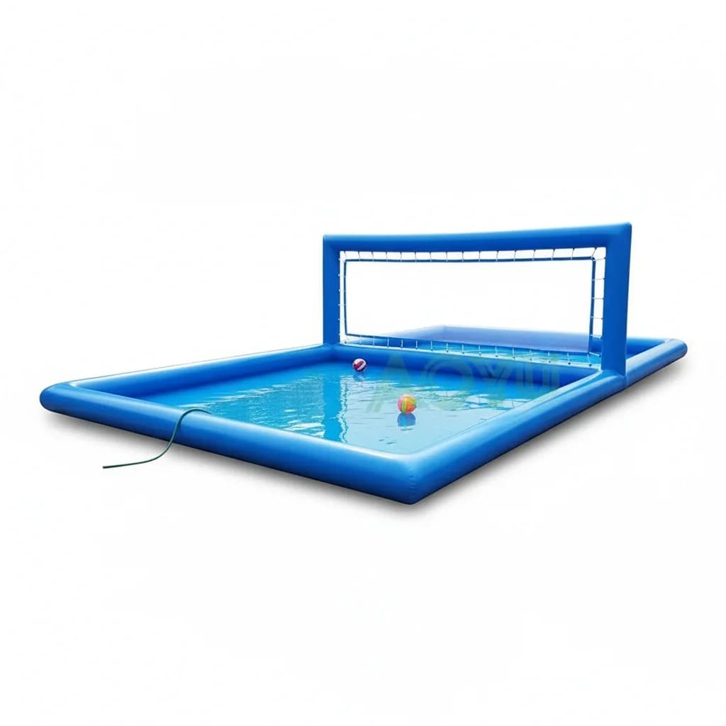 Volleyball Inflatable Pool, 6x12m/19.7x39.4ft, 0.9mm PVC Commercial, Outdoor Pool, Water Games Inflatable Pool