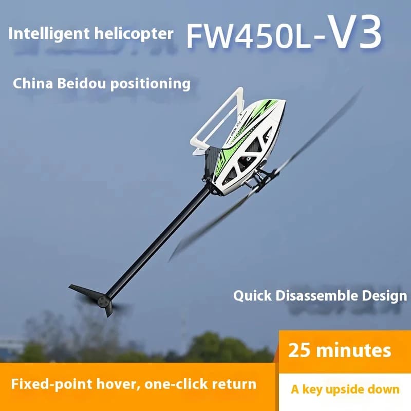 Flying Wing Fw450lv3 Modello a sei canali Aereo Gps Telecomando Elica singola Stunt Elicottero H1 Controllo di volo Regalo maschile