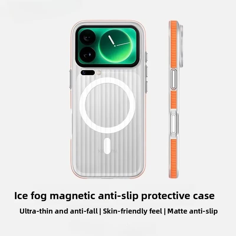 Cover posteriore magnetica per PC con griglia di lusso per caricabatterie wireless Mi Xiaomi 17 Pro Max Proteggi la sensazione delicata sulla pelle Custodia rigida Funda