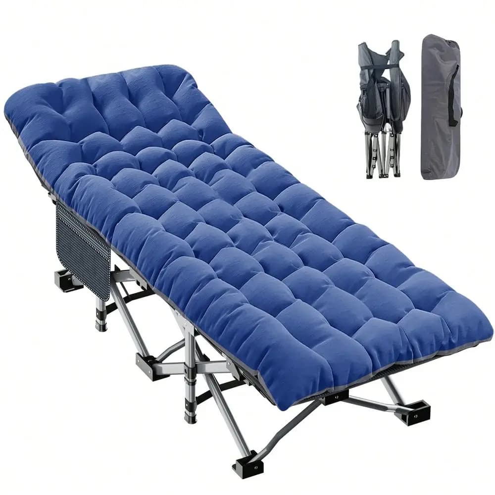 Camping Cot, Extra Wide Heavy Duty Sleeping Cots With Carry Bag, Double Layer Oxford Portable Travel Camp Cots For Home, Office