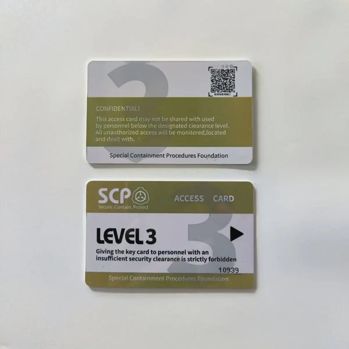 SCP foundation GUARD secret PVC hardcard Logo speciale Cosplay Access Grade Card scp-25