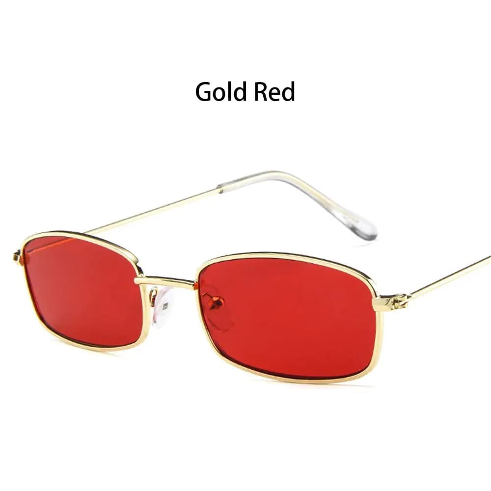Fashion Steampunk UV400 Metal Frame Rectangle Sunglasses Small Retro Shades Sun Glasses