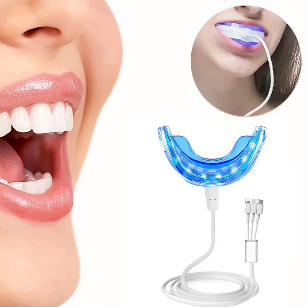 3 In1 rechargeable USB tooth whitening lights for oral hygiene and dental blue light whitening for clean bleach teeth travel home
