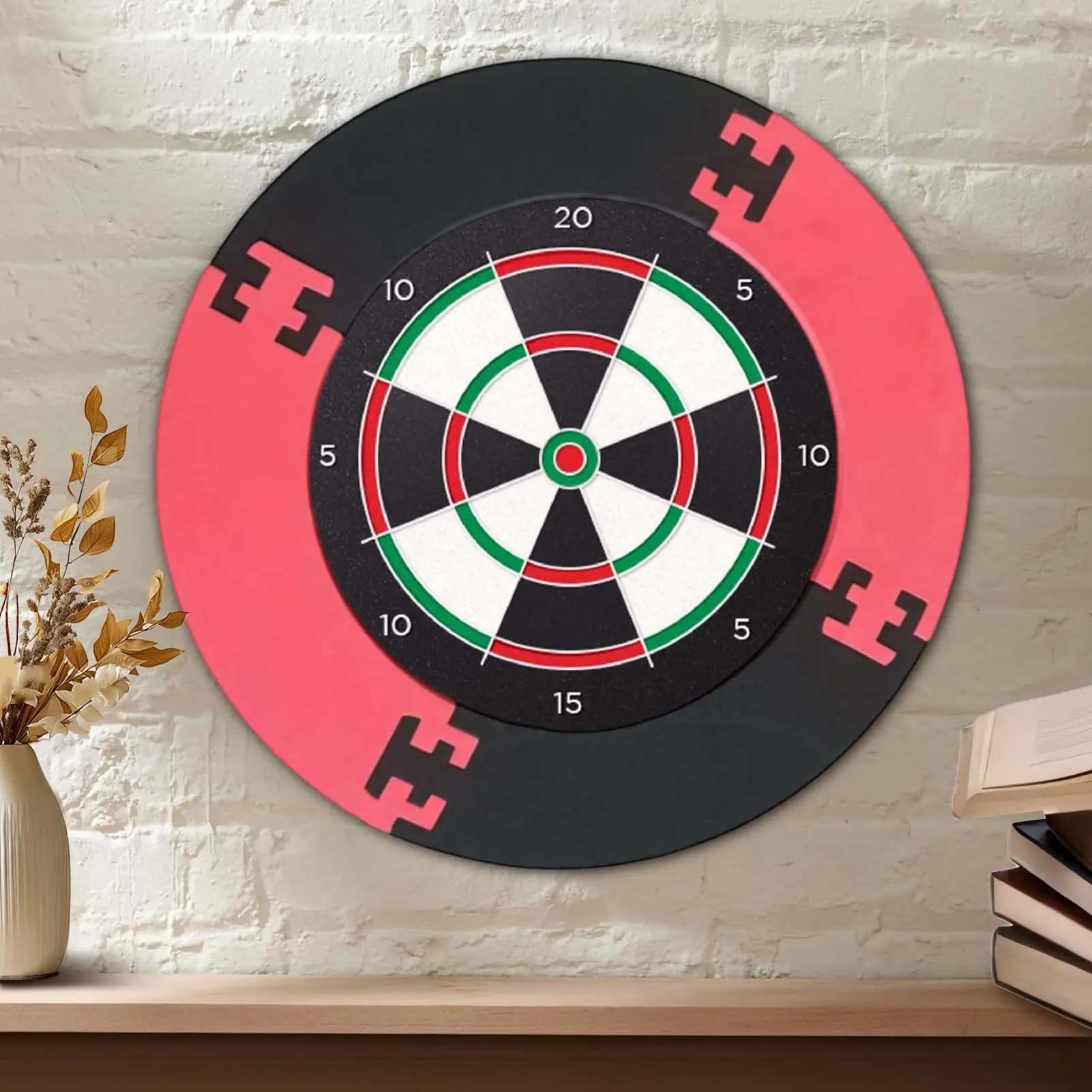 Flocked Dart Board Surround Noise Reduction & Wall Protection Ring for Steel/Soft Tip Darts, Game Room Bar Basement Home Indoor