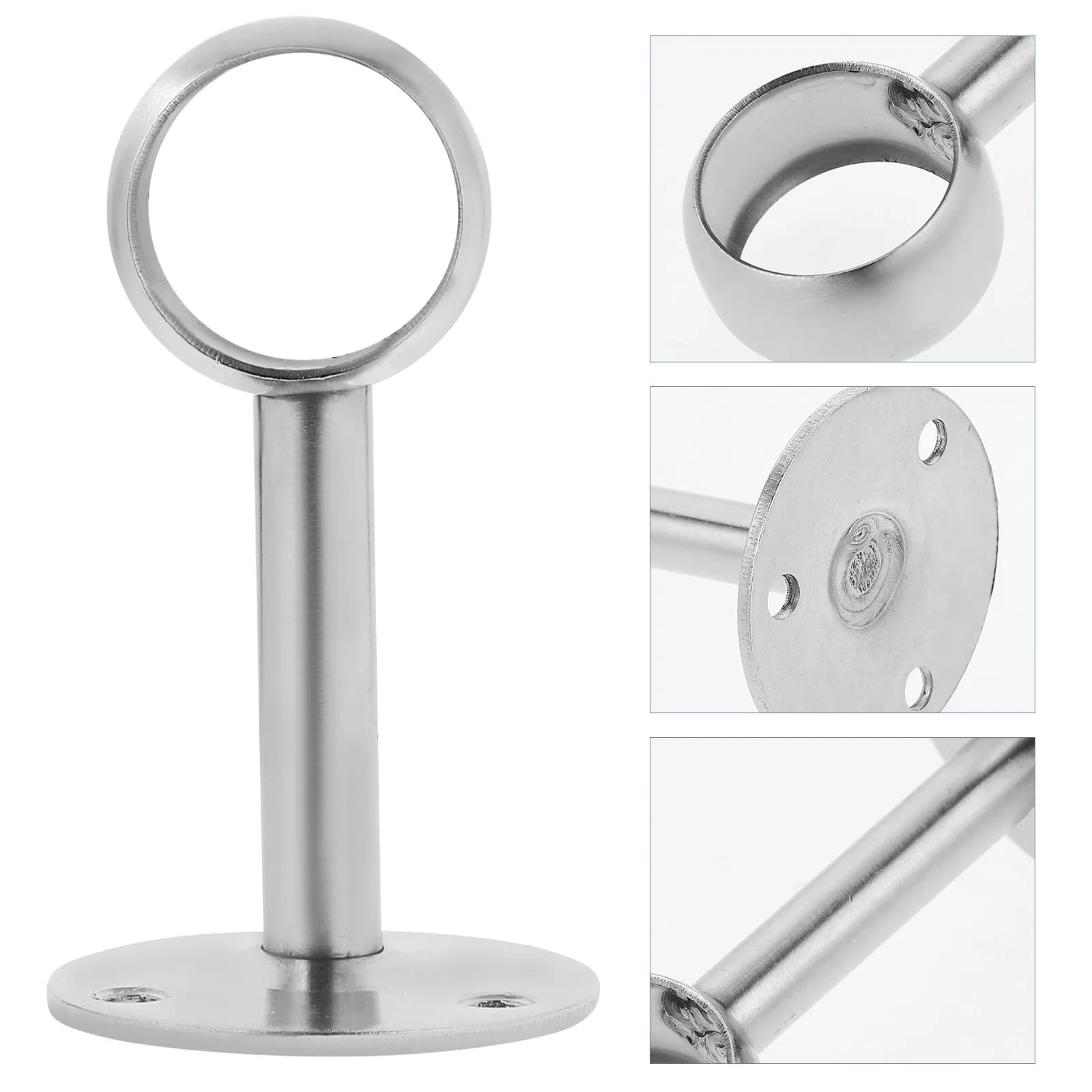 2Pcs Stainless Steel Wardrobe Pole Holder for 25Mm Rods Wall Or Ceiling Mount Shower Curtain Towel Rack Bathroom Accessory