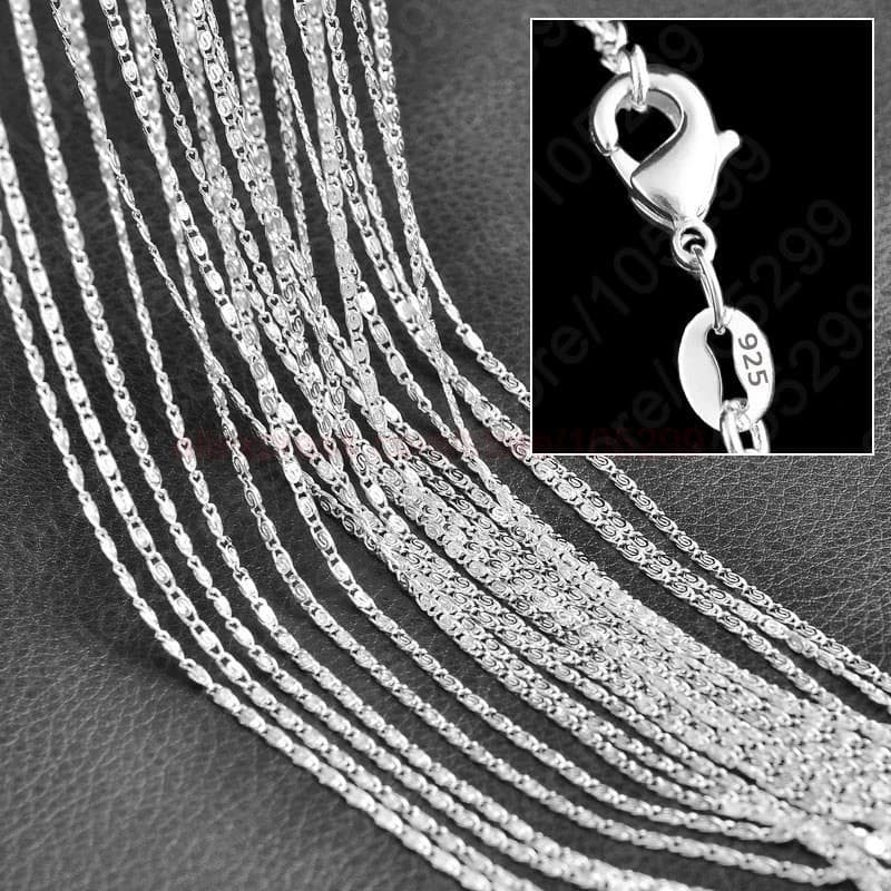 10 pz/lotto 16,18,20,22,24,26,28,30 pollici S catene 925 Sterling Silver Fine Jewelry collana bracciale catene + chiusure aragosta