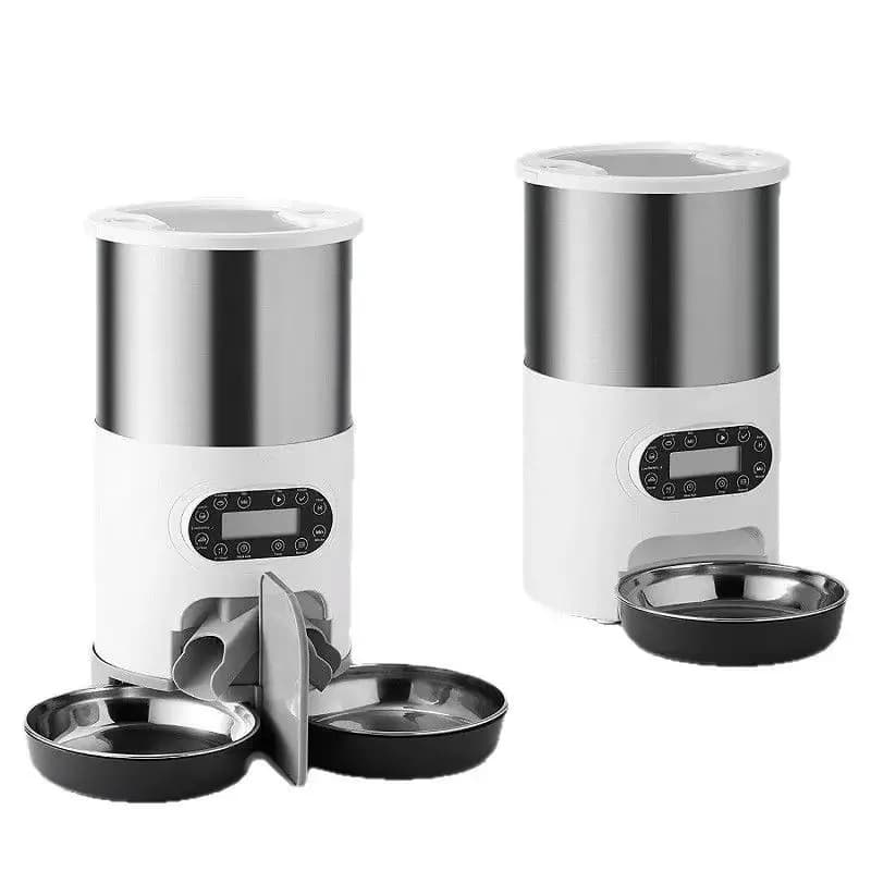 Pet supplies 3-4.5L automatic WiFi cat food feeder pet feeder food dispenser dual-bowl style