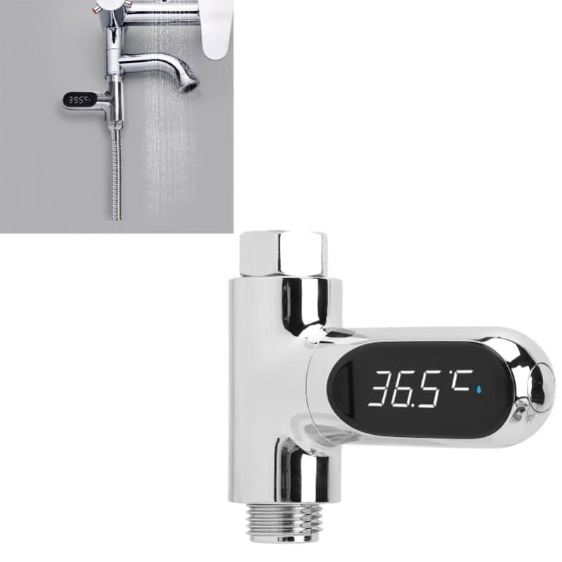 Termometro per doccia in alluminio con display LED digitale per bagno e cucina domestica