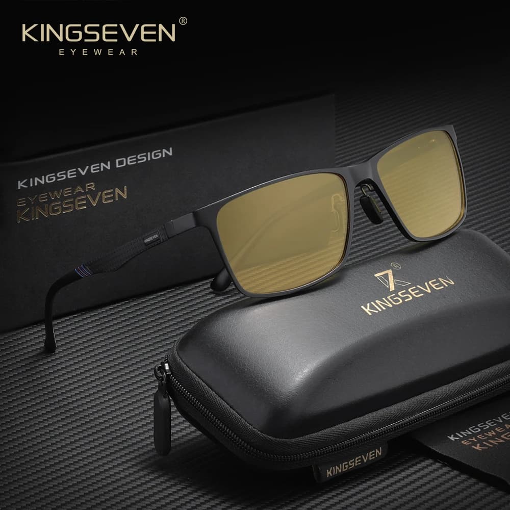 KINGSEVEN Fashion Causal Men's Sunglasses Women's Classic Rectangular Glasses UV400 Polarized Driving Glasses
